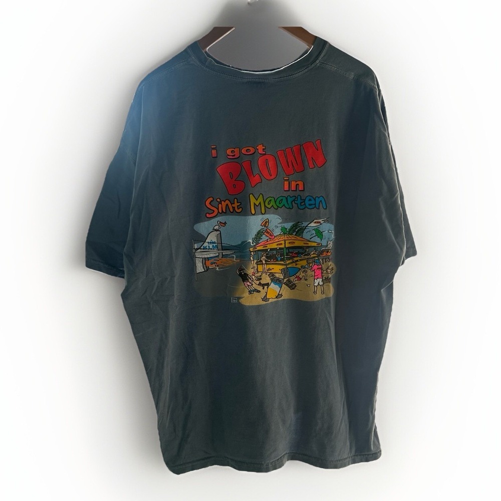 I Got Blown In Sint Marteen Funny Nude T Shirt, Size XXL
